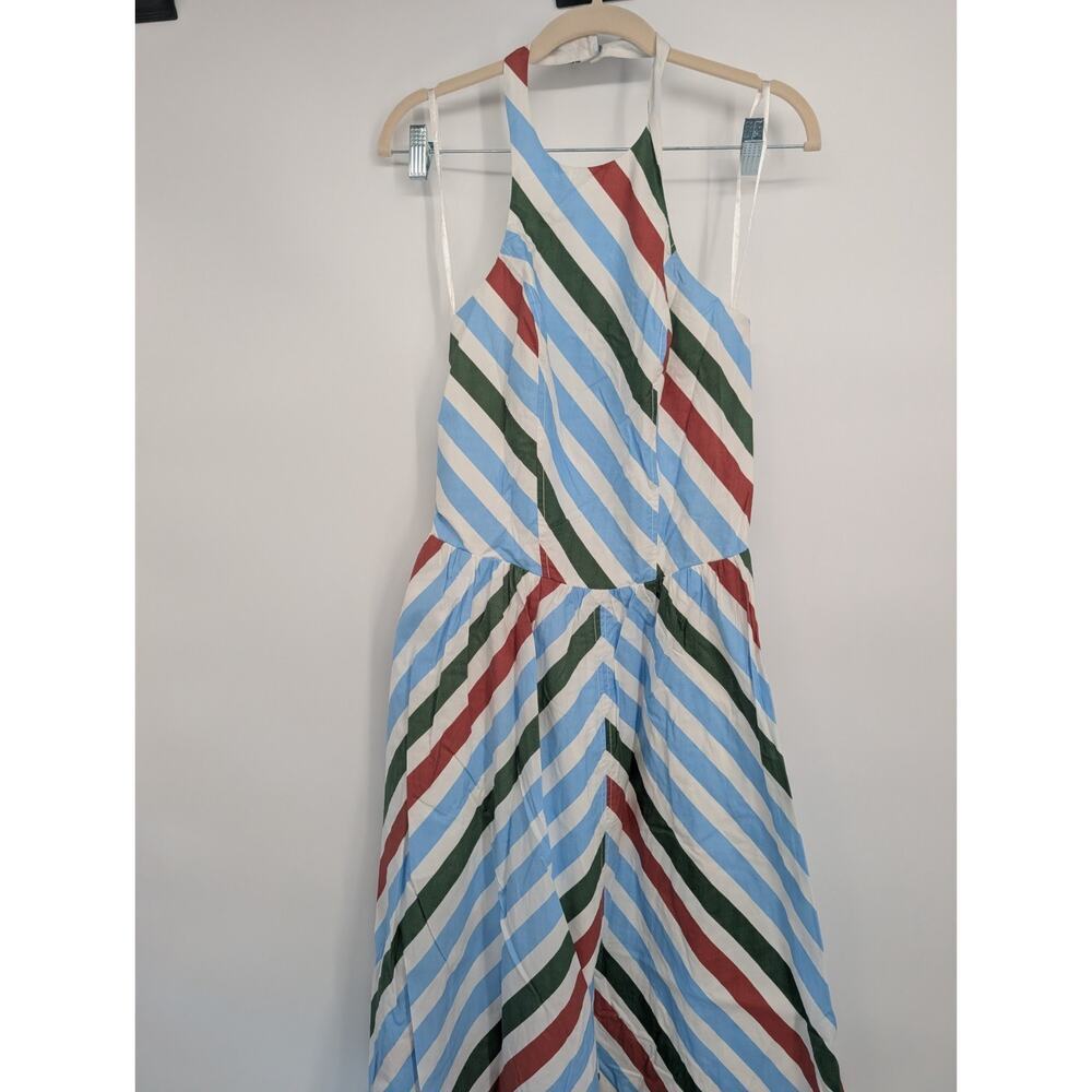 NWT Anthropologie Maeve Halter Striped Midi Sundress Size S Open Back #8F463 - Picture 4 of 12